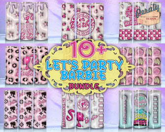 Come On Barbie Let's Go Party Inflated Tumbler 3D Wrap PNG bundle