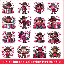 Chibi horror valentine png bundle