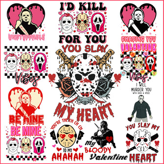 Horror Valentine svg, Valentine's Day Horror Character svg