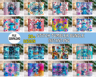 20+ Stitch 20oz tumbler bundle png, Stitch tumbler bundle